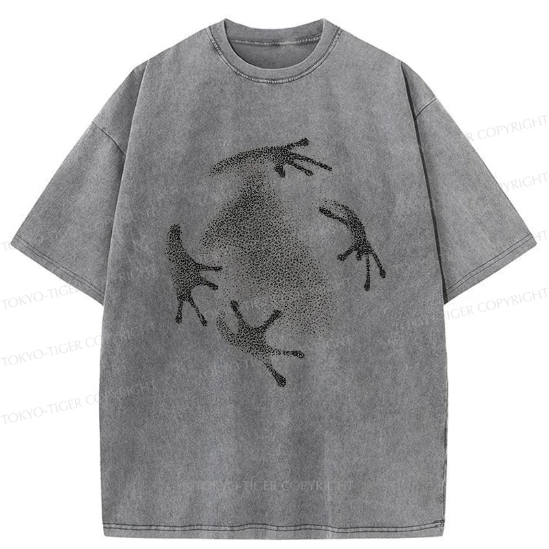 Tokyo-Tiger Ink Painting Of Frog Washed T-Shirt