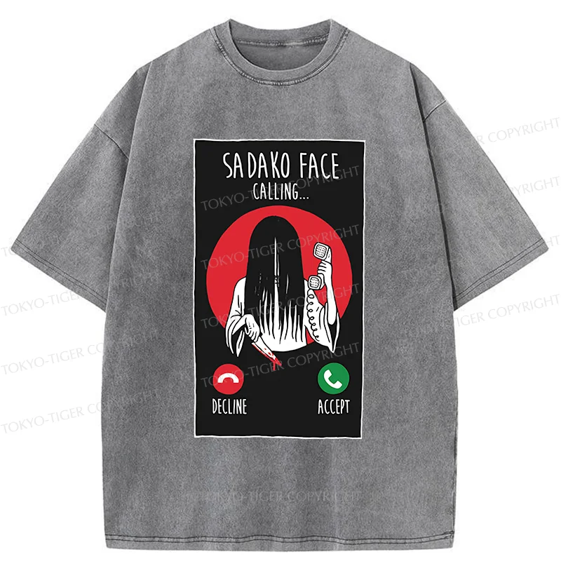 Tokyo-Tiger Sadako Is Calling You Washed T-Shirt