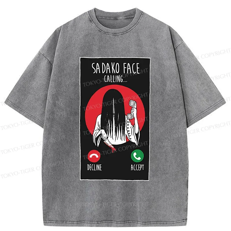 Tokyo-Tiger Sadako Is Calling You Washed T-Shirt