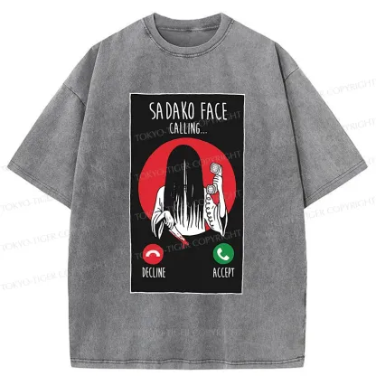 Tokyo-Tiger Sadako Is Calling You Washed T-Shirt
