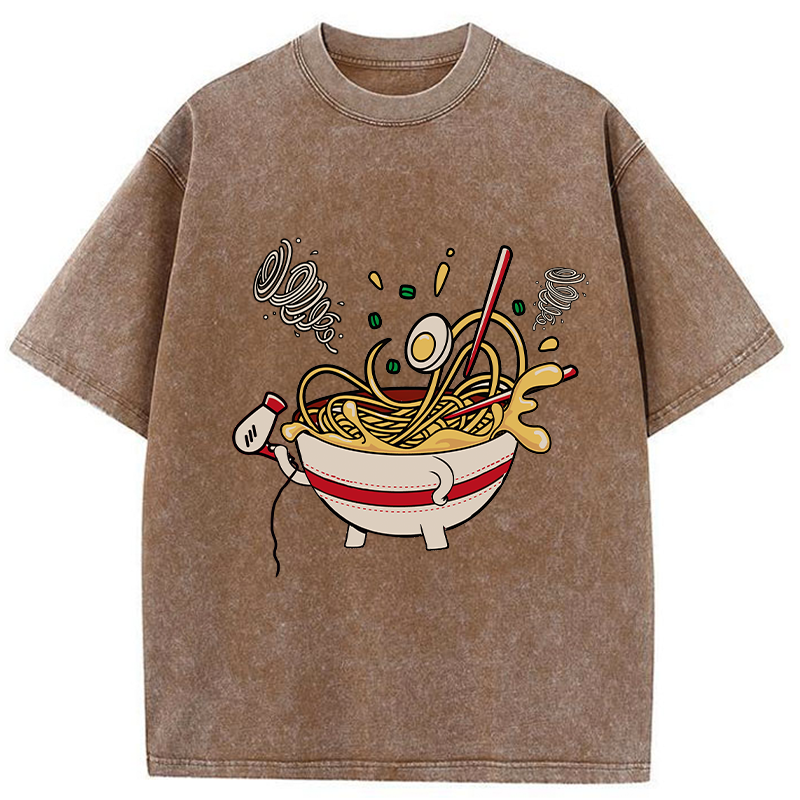 Tokyo-Tiger Ramen In The Wind Washed T-Shirt