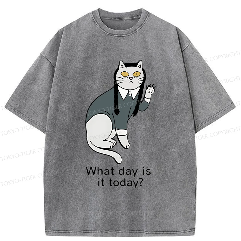 Tokyo-Tiger Cat Girl Funny Washed T-Shirt