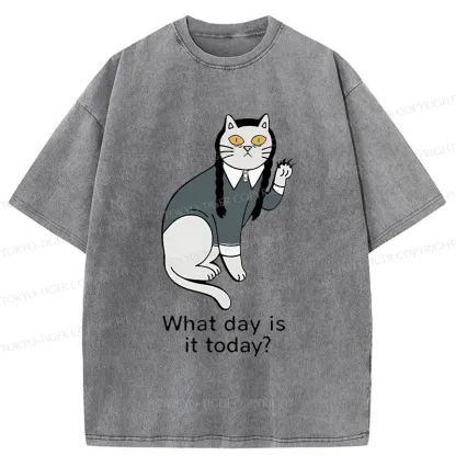 Tokyo-Tiger Cat Girl Funny Washed T-Shirt
