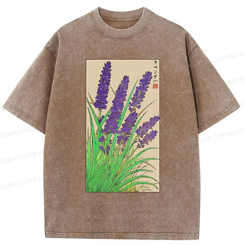 Tokyo-Tiger Japanese Lavender Washed T-Shirt