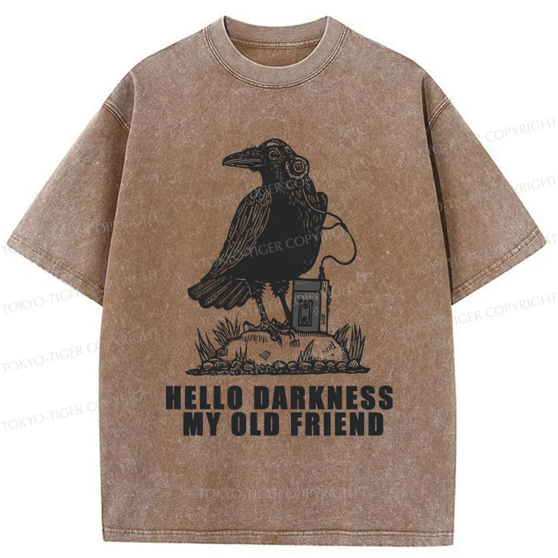 Tokyo-Tiger Crows Listening To Music Washed T-Shirt