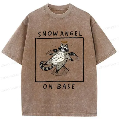 Tokyo-Tiger Raccoon Angel Washed T-Shirt