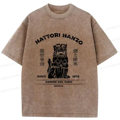 Tokyo-Tiger Hattori Hanzo Japan Sushi Washed T-Shirt