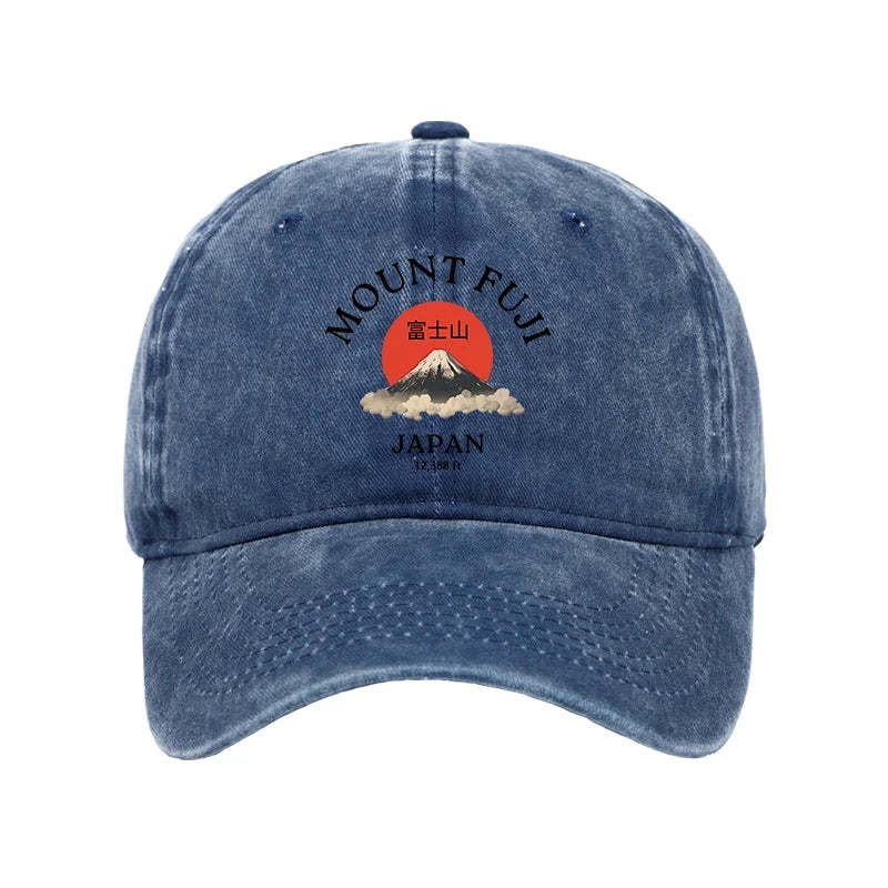Tokyo-Tiger Japan Mount Fuji Sun Unisex Washed Cap