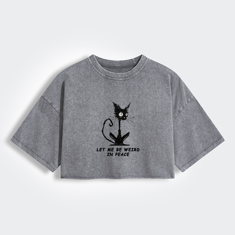 Tokyo-Tiger Cat Gradually Became Strange Women's Washed Crop T-Shirt