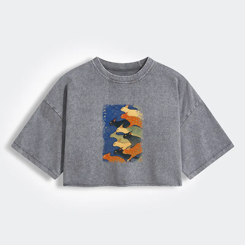 Tokyo-Tiger Claw-some Ninja Women's Washed Crop T-Shirt