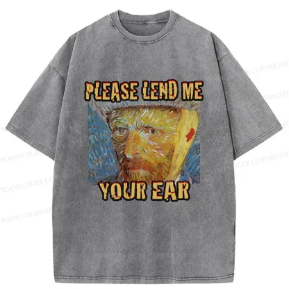 Tokyo-Tiger Van Gogh Funny Washed T-Shirt