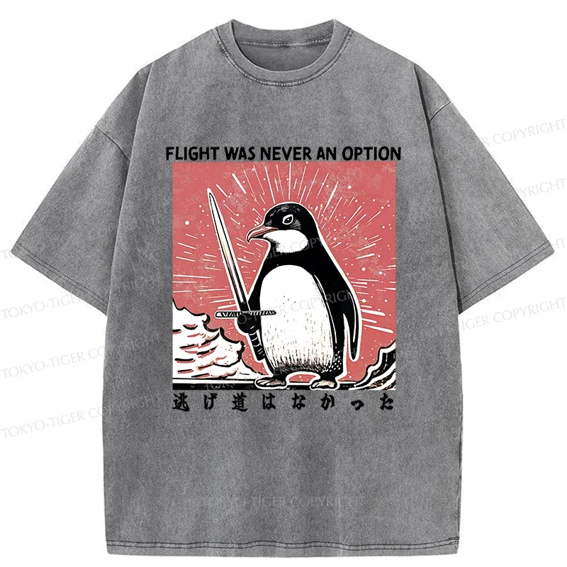 Tokyo-Tiger Fighting Penguin Washed T-Shirt