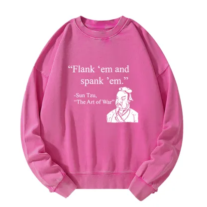 Tokyo-Tiger The Art Of War Funny Washed Sweatshirt