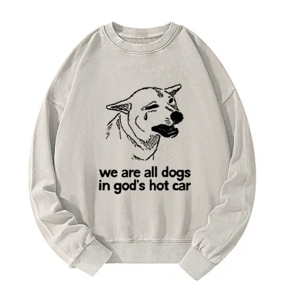 Tokyo-Tiger Sad Dog Funny Washed Sweatshirt