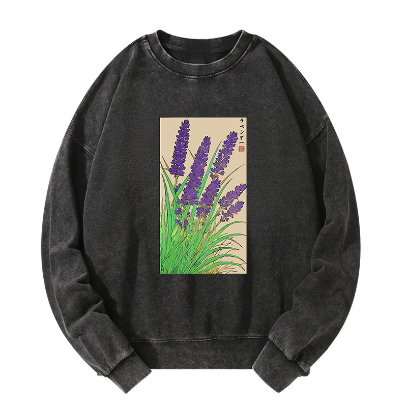 Tokyo-Tiger Japanese Lavender Washed Sweatshirt