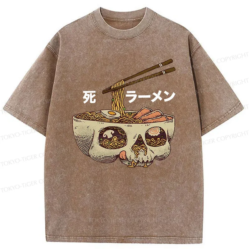 Tokyo-Tiger Skull Ramen Washed T-Shirt
