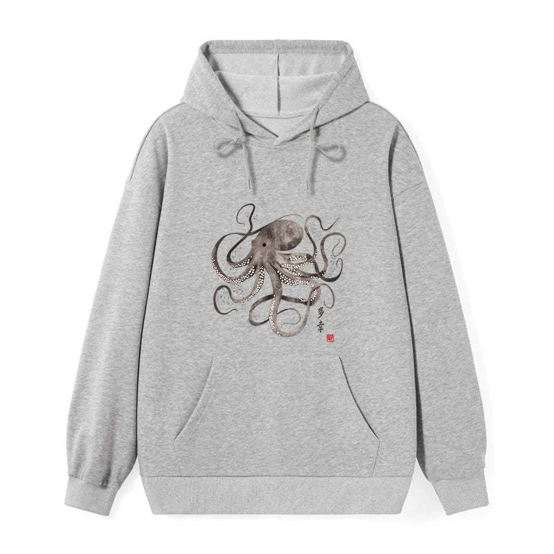 Tokyo-Tiger Octopus Japanese Calligraphy Classic Hoodie