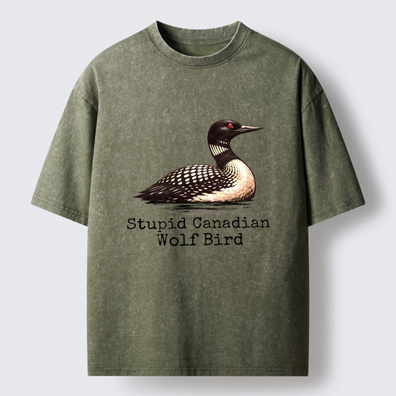 Tokyo-Tiger Funny Wolf Bird Meme Washed T-Shirt