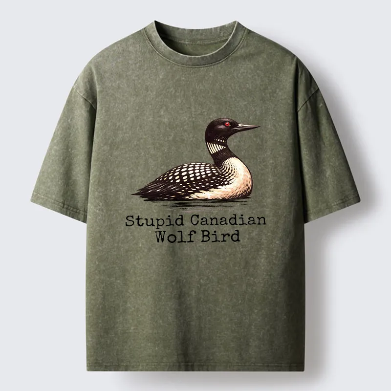 Tokyo-Tiger Funny Wolf Bird Meme Washed T-Shirt