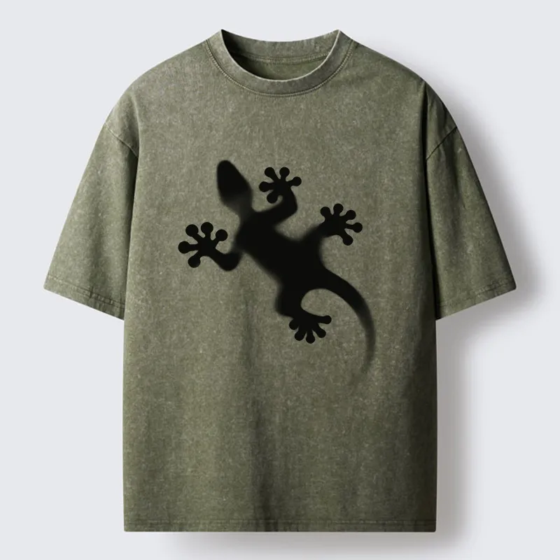 Tokyo-Tiger Gecko Silhouette Washed T-Shirt