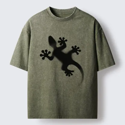 Tokyo-Tiger Gecko Silhouette Washed T-Shirt