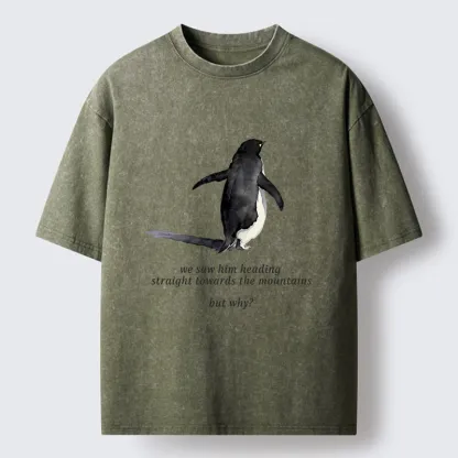 Tokyo-Tiger Lonely Penguin Washed T-Shirt