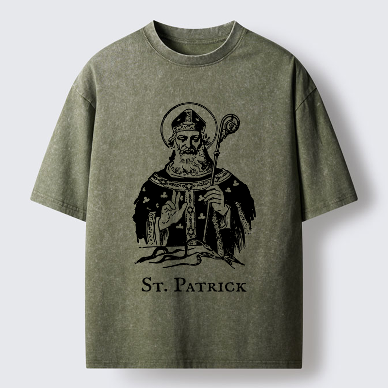 Tokyo-Tiger Catholic Saint Patrick Washed T-Shirt