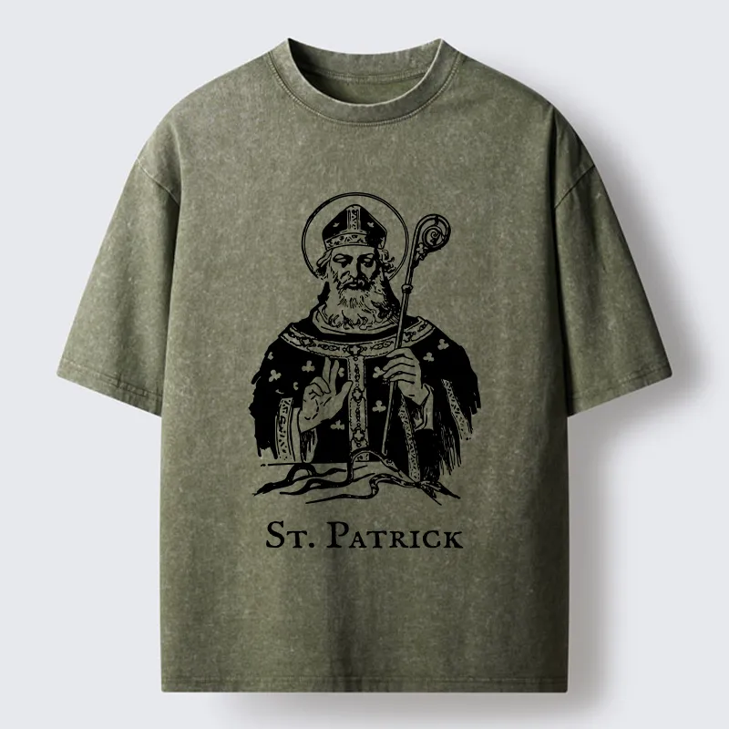 Tokyo-Tiger Catholic Saint Patrick Washed T-Shirt