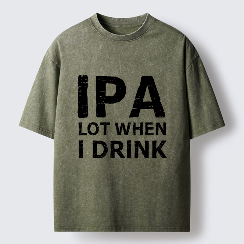 Tokyo-Tiger Funny IPA Lot Beer Washed T-Shirt