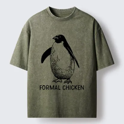 Tokyo-Tiger Funny Penguin Joke Meme Washed T-Shirt