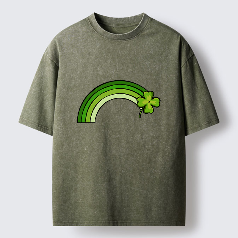 Tokyo-Tiger Green Lucky Rainbow Washed T-Shirt