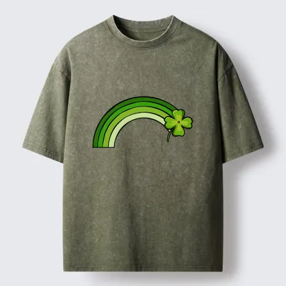 Tokyo-Tiger Green Lucky Rainbow Washed T-Shirt