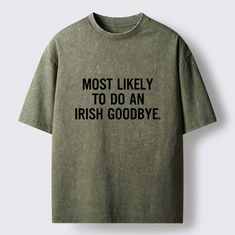 Tokyo-Tiger Funny Irish Goodbye Washed T-Shirt