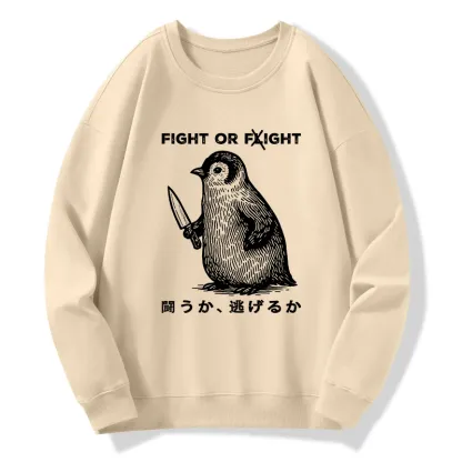 Tokyo-Tiger Funny Fight Or Flight Classic Sweatshirt
