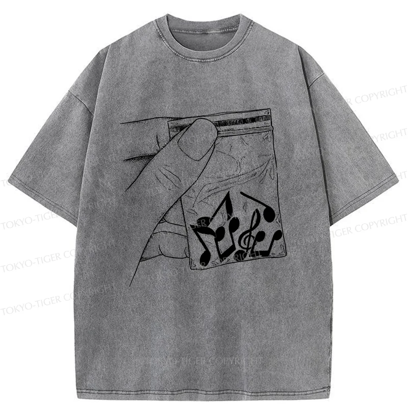 Tokyo-Tiger Music Addiction Washed T-Shirt