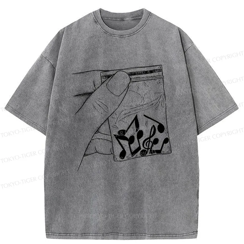 Tokyo-Tiger Music Addiction Washed T-Shirt