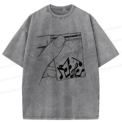 Tokyo-Tiger Music Addiction Washed T-Shirt