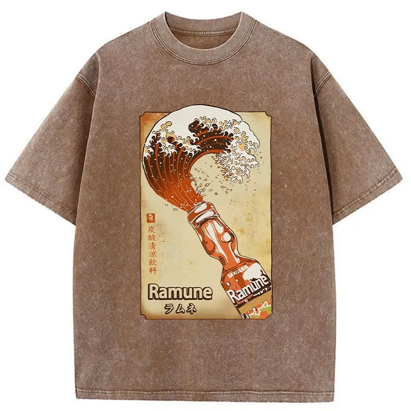 Tokyo-Tiger Japanese Ramune Soda Washed T-Shirt