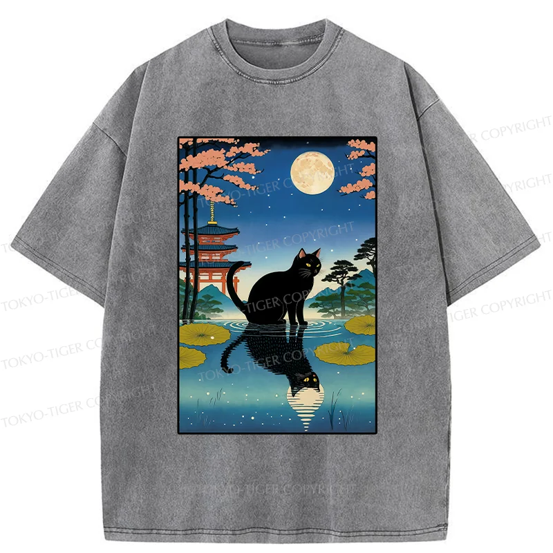 Tokyo-Tiger Moonlight Reflection Washed T-Shirt