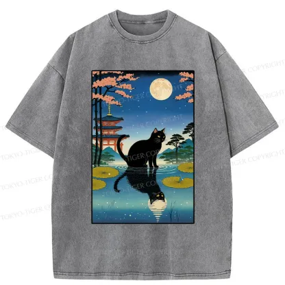 Tokyo-Tiger Moonlight Reflection Washed T-Shirt