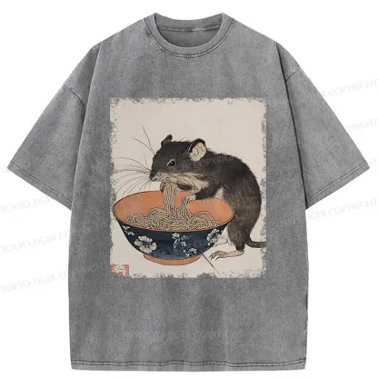 Tokyo-Tiger Mouse Steals Ramen Washed T-Shirt