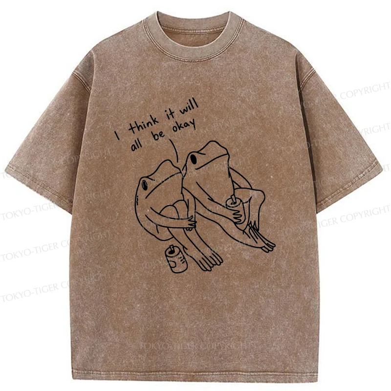 Tokyo-Tiger Frogs Talk About The Future Washed T-Shirt