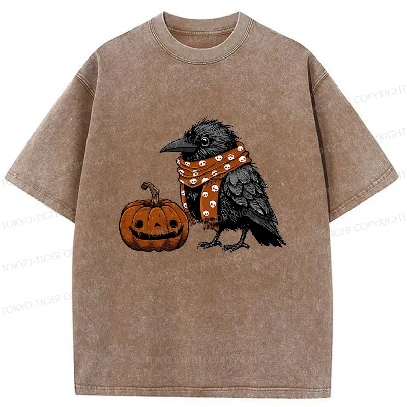 Tokyo-Tiger Christmas Crow Washed T-Shirt