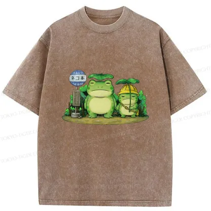 Tokyo-Tiger My Neighbor Frog Washed T-Shirt