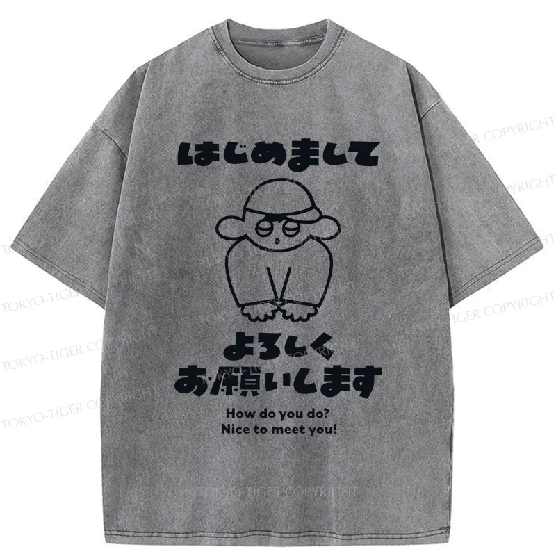 Tokyo-Tiger Japanese Daily Expressions Washed T-Shirt