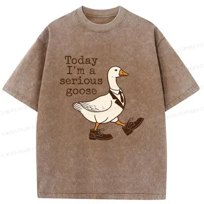 Tokyo-Tiger Working And Serious Goose Washed T-Shirt