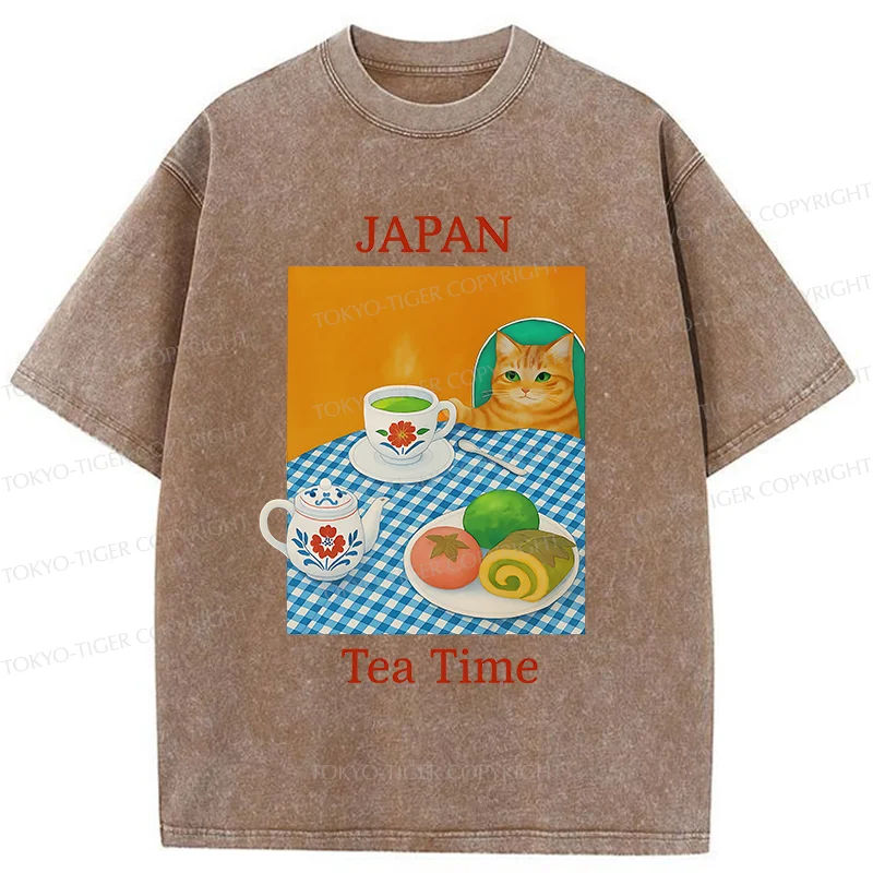 Tokyo-Tiger Japanese Afternoon Tea Washed T-Shirt