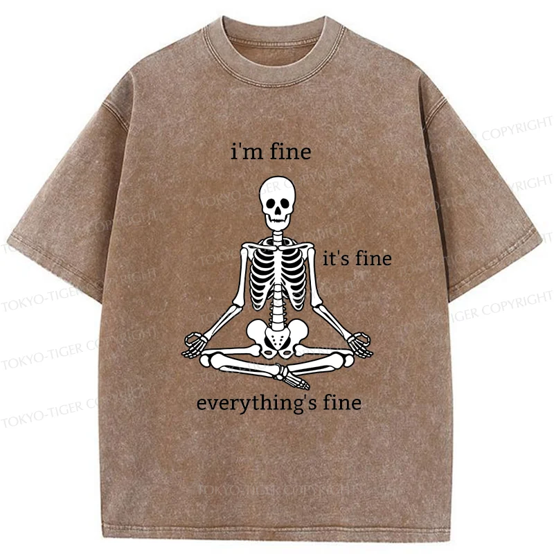 Tokyo-Tiger Heart As Calm As Water Washed T-Shirt