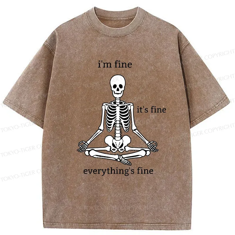 Tokyo-Tiger Heart As Calm As Water Washed T-Shirt