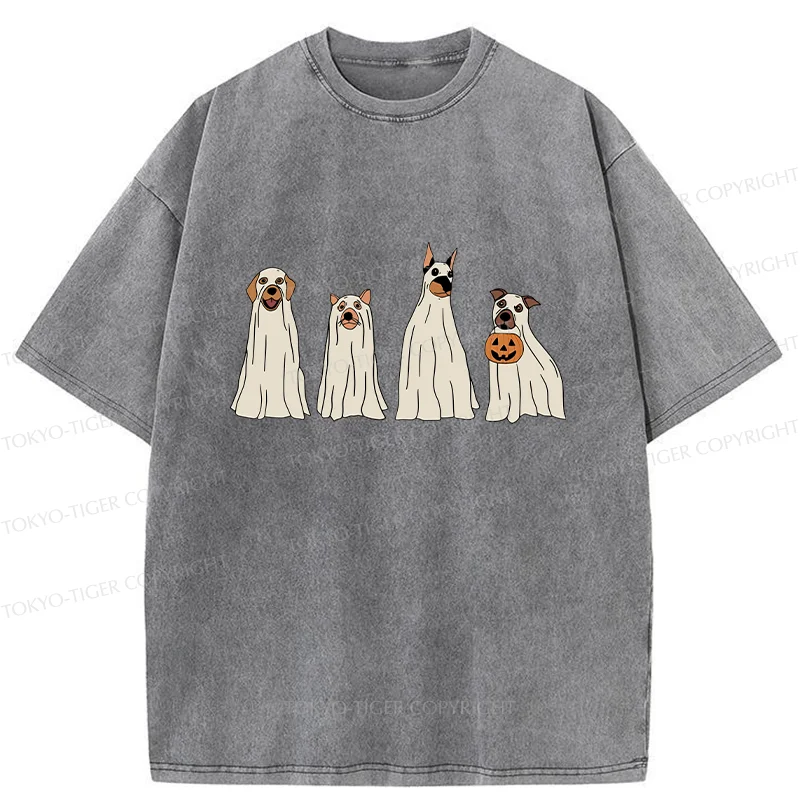 Tokyo-Tiger Halloween Puppies Washed T-Shirt